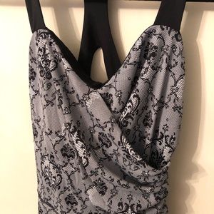 Pretty Yoga/Summer top with Bra, Grey & Black
